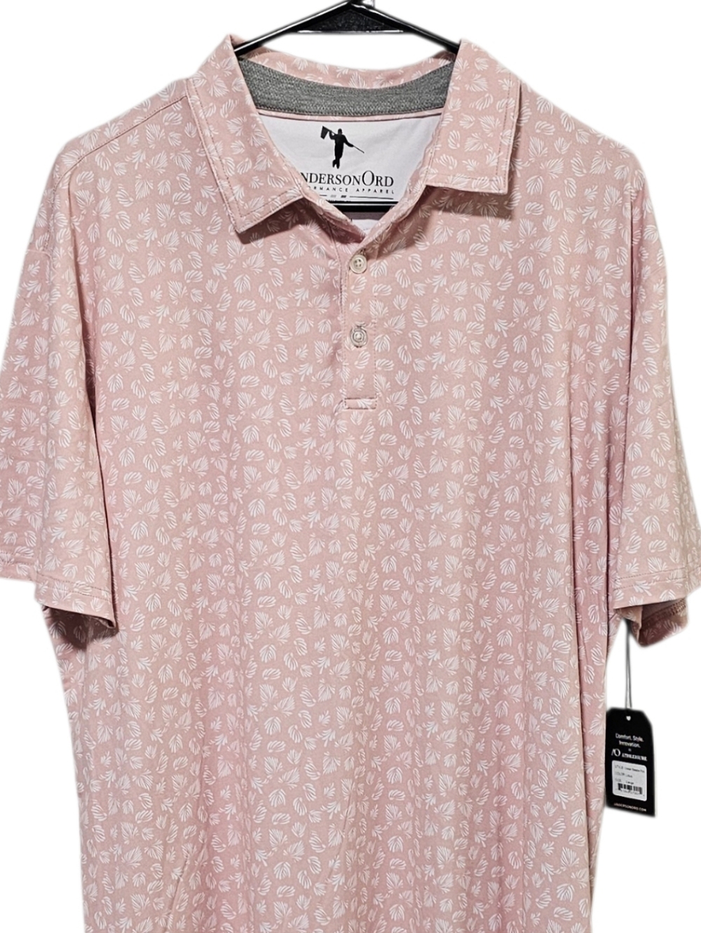 Anderson Ord Men's Poly Blend Performance Wicking Polo Elevated Sport Size L